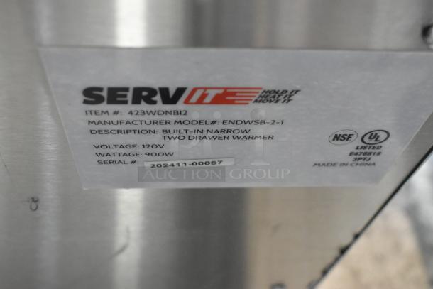 BRAND NEW ServIt 423WDNBI2 Stainless Steel Double Narrow Drawer Warmer, 120V, 1 Phase. NSF and UL listed.