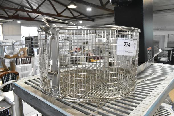 Brand new metal basket with minor scratches and dents. Features a durable wire mesh design. Tag: #274, PCI Auctions.