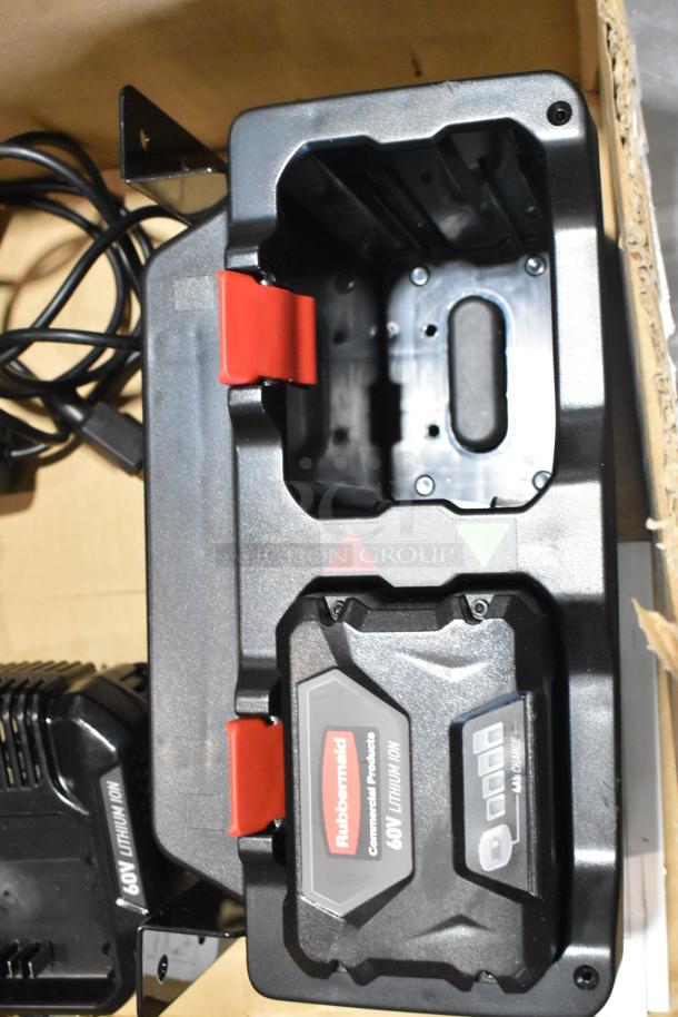 Brand new Rubbermaid Power Kit for housekeeping cart, models 6189/6190. Features 60V lithium-ion battery. Scratch and dent condition.