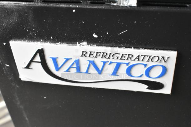 Brand new Avantco 193BCF60B commercial refrigerated display case with a broken top glass; 59 1/8" square, 110-120V, black.