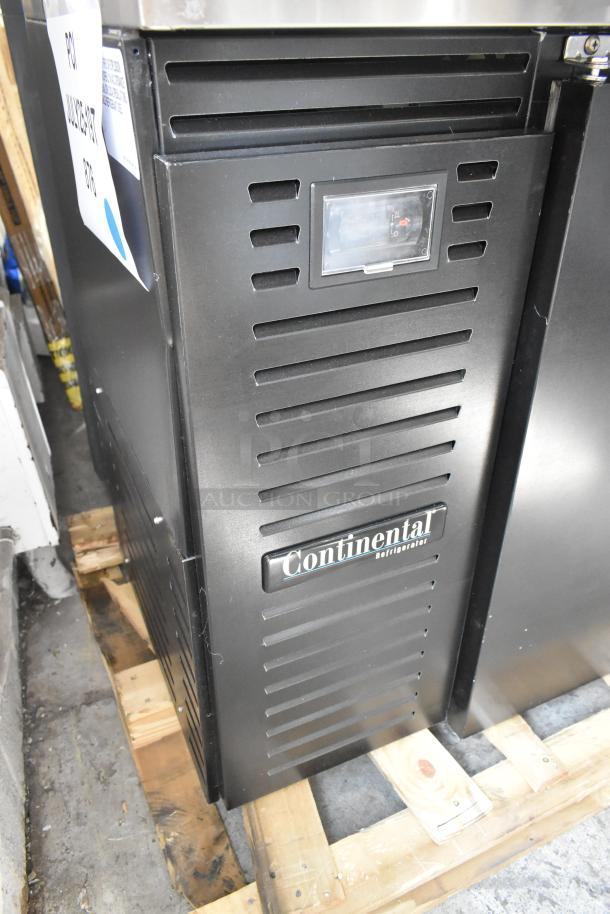 BRAND NEW 2025 Continental BB90SN black back bar refrigerator, 90", metal, shallow-depth, solid door, 115V, scratch and dent.
