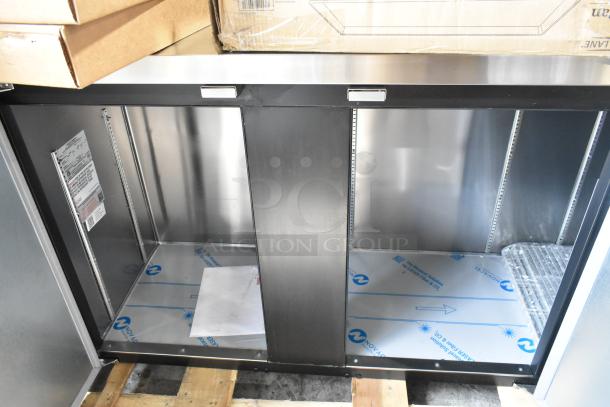BRAND NEW SCRATCH AND DENT! 2025 Continental BB90SN black shallow-depth solid door back bar refrigerator. 115V, 1 phase.