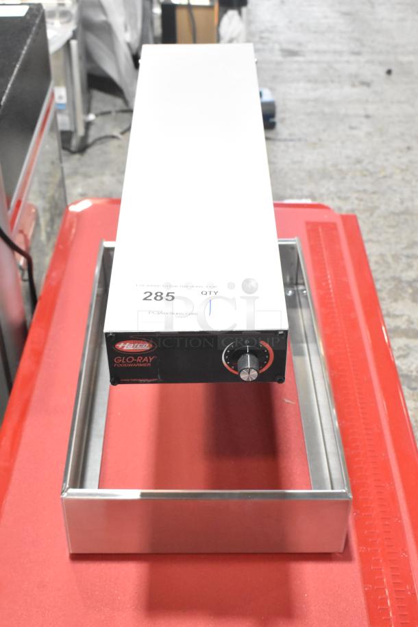 BRAND NEW Hatco GRFF Glo-Ray French Fry Warmer, 12 3/8" x 24", stainless steel, 120 volts, labeled "285 QTY".