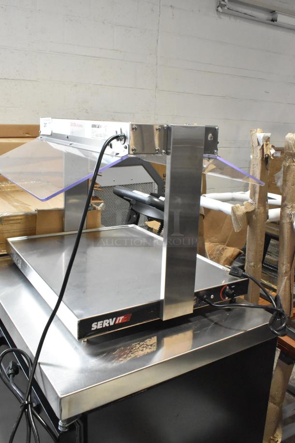 BRAND NEW SCRATCH AND DENT! ServIt 423SW24TLCPA 24" lighted strip warmer, single toggle control, 120 volts, cords visible.