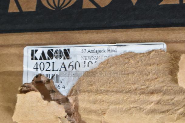 Kason® 402 and 401 Easimount replacement strip curtain packaging with visible address label.