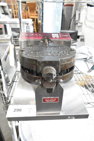Brand new Estella 348WBMX1A stainless steel commercial Belgian waffle maker, scratch and dent, 120V, 1 phase.