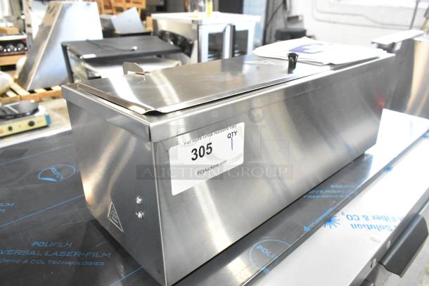 BRAND NEW SCRATCH AND DENT! 2024 Carnival King 382CDPW3 stainless steel triple cone dip warmer with lid, 120V, 1 Phase.