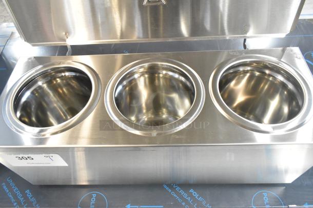 BRAND NEW scratch and dent 2024 Carnival King 3 Qt. triple cone dip warmer, model 382CDPW3, stainless steel, 120V.
