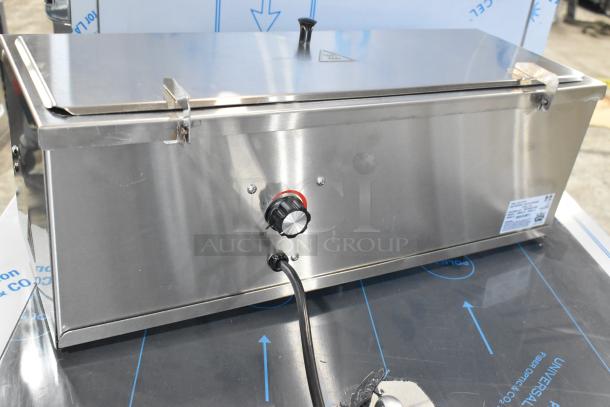 Brand new Carnival King 382CDPW3 stainless steel 3 Qt. triple cone dip warmer. Includes visible knob and label. 120V, 1 phase.