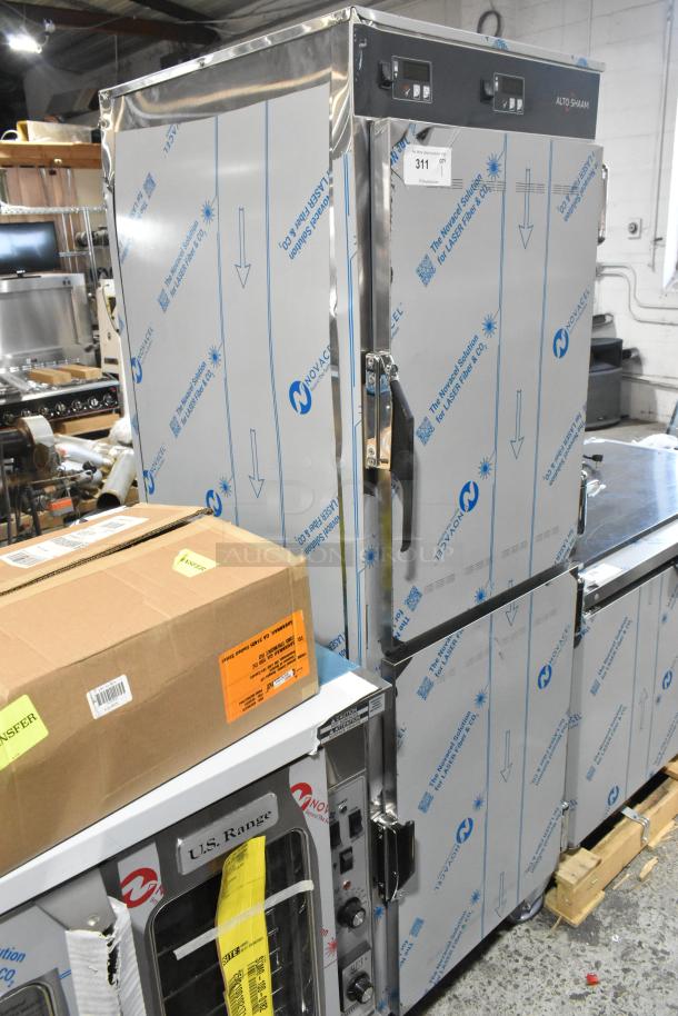 BRAND NEW 2025 Alto Shaam 1200-UP stainless steel holding cabinet, 16 pan capacity, Dutch doors, universal racks, on casters.