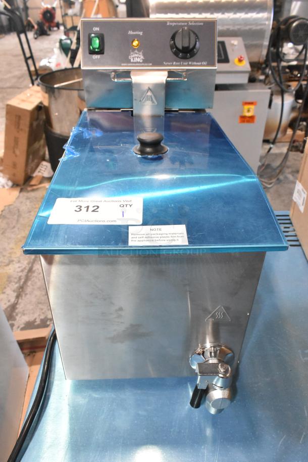 Carnival King 382CDF17M 27 lb. corn dog fryer, stainless steel, 208/240V, new scratch and dent condition.