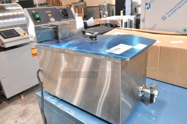 Brand new Carnival King 382CDF17M stainless steel corn dog fryer, 27 lb capacity, 208/240V, 1 phase, minor scratches.