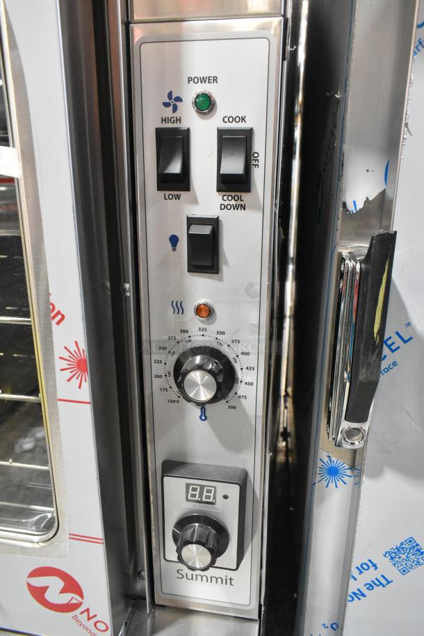 BRAND NEW US Range Garland SUMG-100 Convection Oven, stainless steel, scratch and dent, view doors, 53,000 BTU, controls shown.
