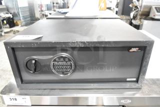 BRAND NEW SCRATCH AND DENT 360 Office Furniture black steel security safe, 19 3/4" x 16" x 7 7/8", electronic keypad lock.