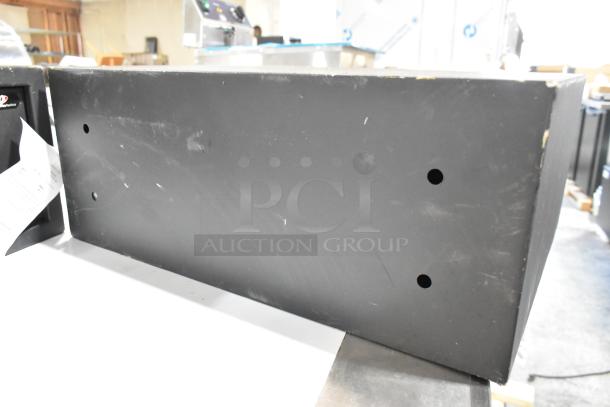 BRAND NEW 360 Office Furniture black steel safe, 19 3/4" x 16" x 7 7/8", electronic keypad, scratch and dent.