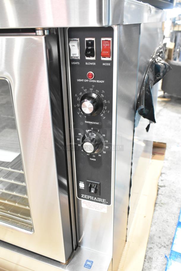 BRAND NEW 2024 Blodgett ZEPHAIRE-200-E electric convection oven, stainless steel, thermostatic controls, bakery depth.