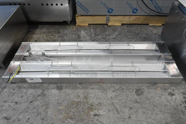 BRAND NEW ServIt 423SW48THDBLA 48" Double Strip Warmer, dual toggle controls, 120V, 1 phase, scratch and dent condition.