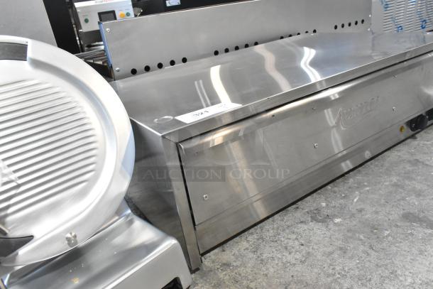 Brand new Avantco 177BW48 stainless steel hot dog bun warmer, visible minor dents, 120 volts, 1 phase, fits 48 buns.