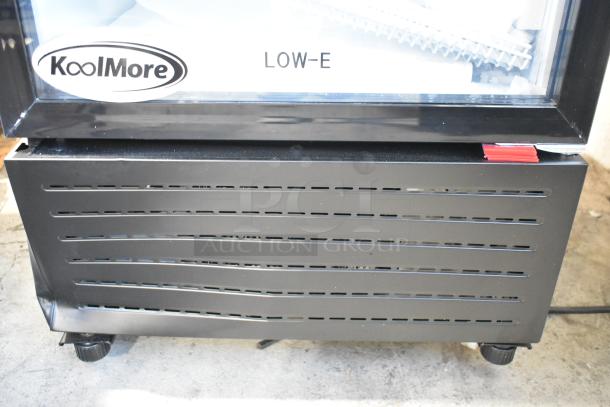 BRAND NEW KoolMore KM-MDR-1GD-10C Glass Door Commercial Display Merchandiser, 115 Volts, poly coated racks, scratch and dent.