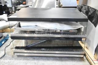 Brand new ServIt 423OAM121D 42" slanted 2-shelf heated display merchandiser, 120V, 1 phase, scratch and dent.