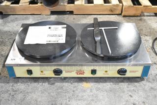Carnival King 382TCM16DBL 16" Dual Non-Stick Crepe Maker, 2024, brand new, scratch and dent, 208/240V, 1 Phase, user manual included.