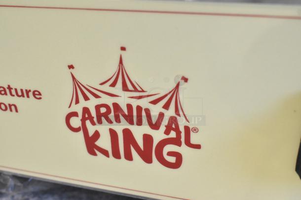 Brand new Carnival King 382TCM16DBL 16" dual non-stick crepe maker, 2024 model, 208/240V, 1 phase, with logo detail.