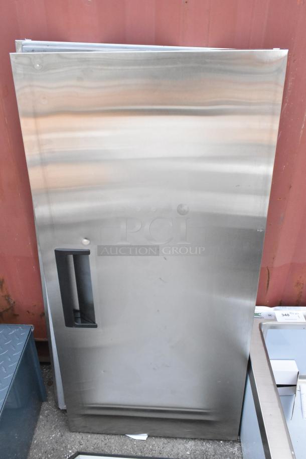 Watts WD-25 stainless steel door, brand new scratch and dent, with handle. Auction for three doors, enhancing bid value.