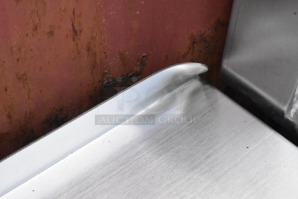 Brand new Regency 600SM202812 33" mop sink. Stainless steel, 16-gauge, 28"x20"x12" bowl. Scratch and dent condition.