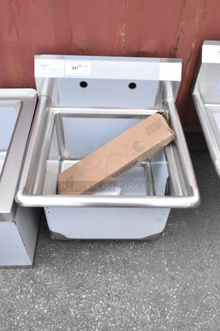 BRAND NEW Steelton 522CS11818N 23.5" 18-gauge stainless steel one-compartment commercial sink, 18"x18"x12" bowl, scratch and dent.