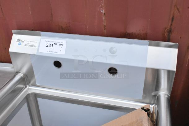 Steelton 522CS11818N stainless steel one compartment commercial sink, 18-gauge, 18"x18"x12" bowl, brand new with minor dents.