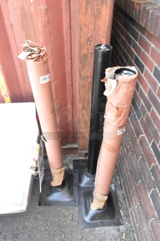 Lancaster Table & Seating outdoor table base columns, bar height, slightly damaged packaging, new condition, model 427TBCLRD337.