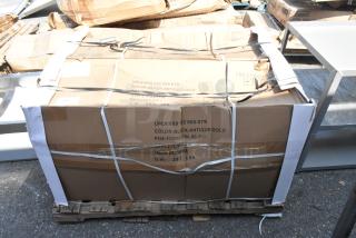 Box containing 2 brand new dining height chairs, black-antique gold color, scratch and dent condition, UPC 889142060079.