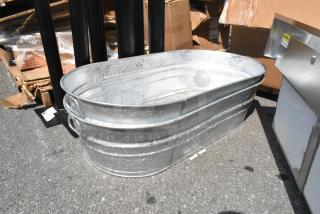 Behrens oval steel tub B33, 23 3/4" x 42 3/4" x 10 1/2", new, hot-dipped, scratch and dent condition.