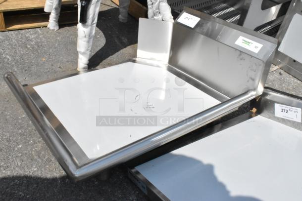 Regency 600CDT24R 16 Gauge 2' Clean Dish Table, right drainboard, stainless steel, scratch and dent, no legs, brand new.