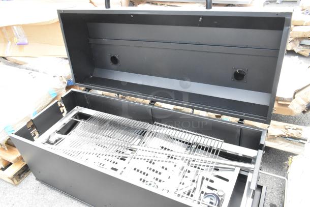 Brand new Backyard Pro 554SMOKR60AS 60" charcoal/wood smoker grill, scratch and dent, adjustable grates, dome lid.