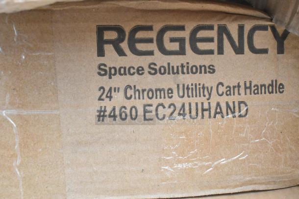 Regency Space Solutions 24" Chrome Utility Cart Handle, model #460 EC24UHAND, in original packaging.