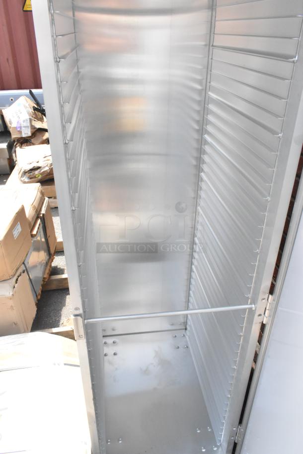 Regency 600AEC1840GD 40 Pan End Load Bun Rack with Acrylic Door, scratch and dent, welded, brand new condition.