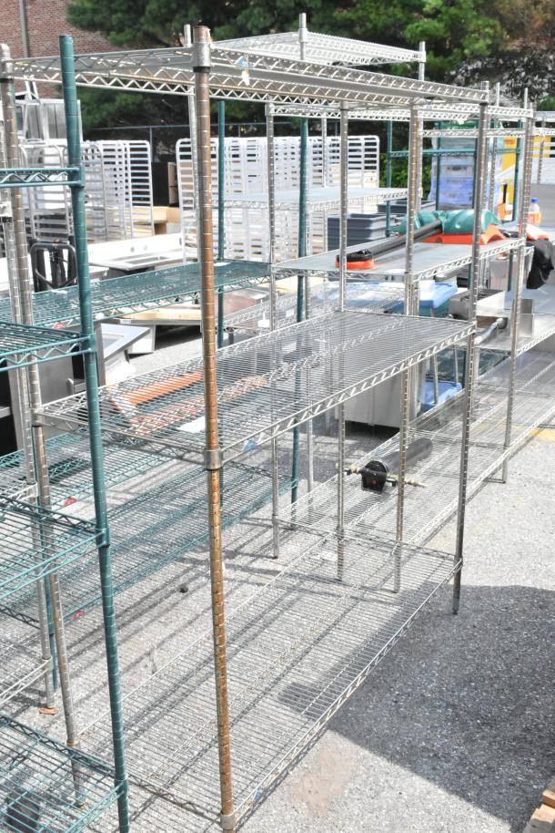 Metro Chrome 3-Tier Wire Shelving Unit, in fair condition, dismantle required, consider freight costs.