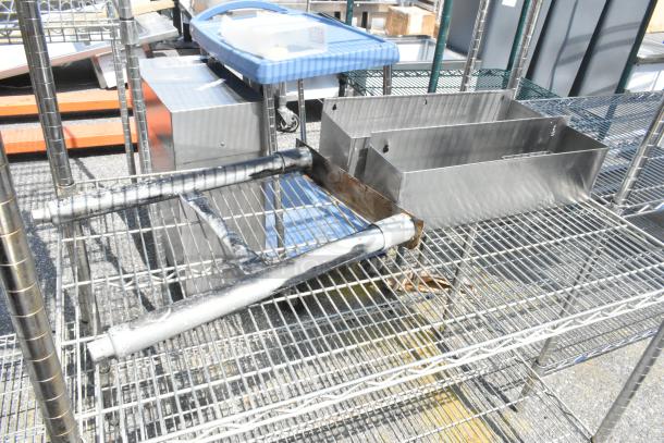 Metro Chrome 4-Tier Wire Shelving with stainless steel speedwells, buyer must dismantle, consider freight charges.