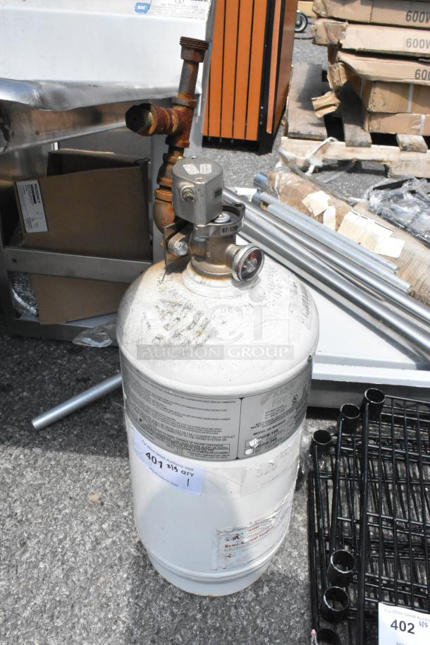 Kidde WHDR-125 Fire Suppression Tank, white, with visible labels and valve fittings; buyer pickup required.
