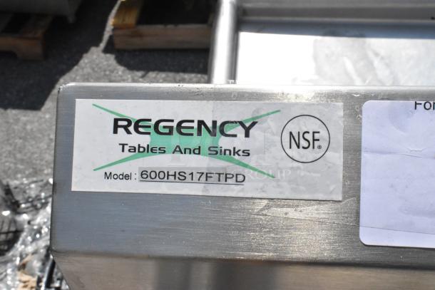 Regency 600HS17FTPD Hands-Free Hand Sink, brand new with scratches and dents, NSF certified label visible.