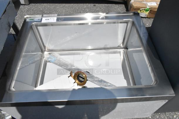 Brand new Regency 600SM202812 stainless steel mop sink, scratch and dent, 33" size, 16-gauge, 28"x20"x12" bowl.
