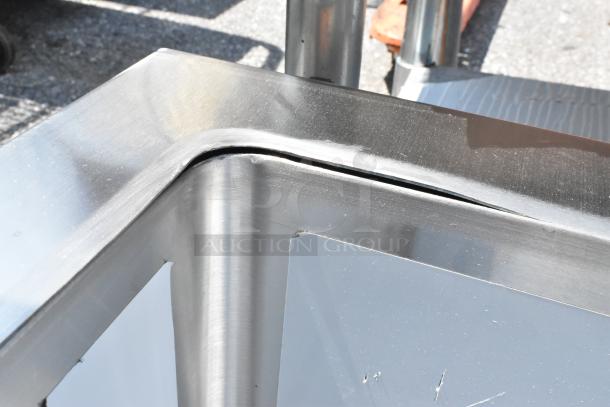 Regency 600SM202812 stainless steel mop sink, 33" 16-gauge, with visible scratch and dent. Bowl: 28"x20"x12". Brand new condition.