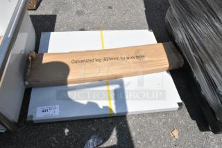 Brand new Regency 600T2430G stainless steel work table, 24"x30", 18-gauge, with galvanized legs, scratch and dent condition.
