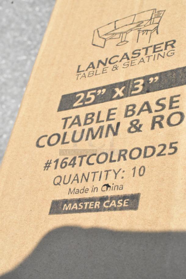 Lancaster Table & Seating box with 25" x 3" table base column and rod, model #164TCOLROD25, quantity 10, Made in China.