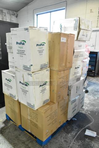 30 boxes of brand new scratch-and-dent items, including National Imports Red Diffusers, ProPak polystyrene cups, and lids.