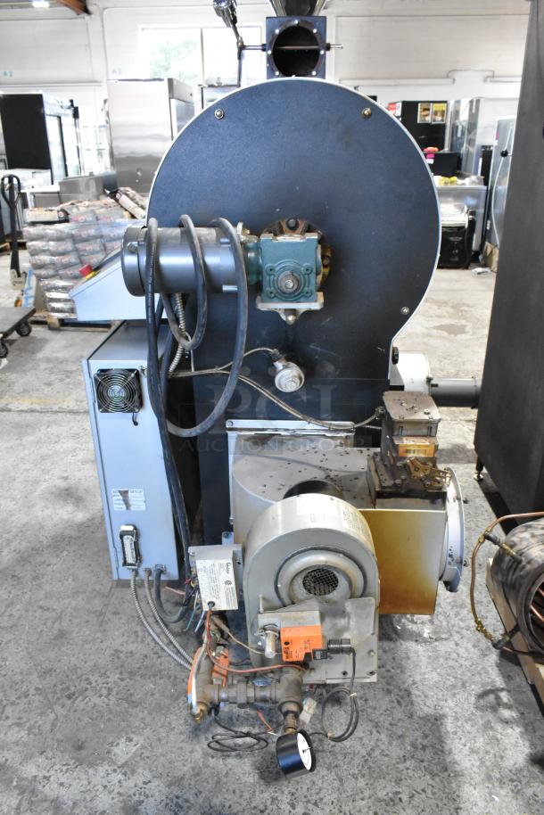 US Roaster Corp 23 Kilo coffee roaster, natural gas, 208-230/460V, 3 phase. Metal body, industrial setting, good condition.