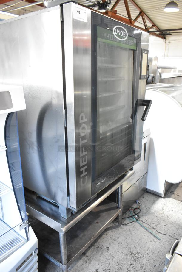 2018 Cadco Unox XAVC-10FS-GPR stainless steel combi oven, half size, 49,260 BTU, in good condition.