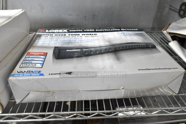 Lorex Digital Video Recorder box, 16 channels, 2TB HDD, 960H resolution, HDMI, Vantage LH150 ECO4 Series, worn box.