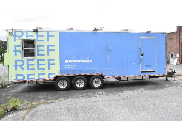 Fully outfitted Reef food trailer with branded exterior, ready for operation. Features listed in description.